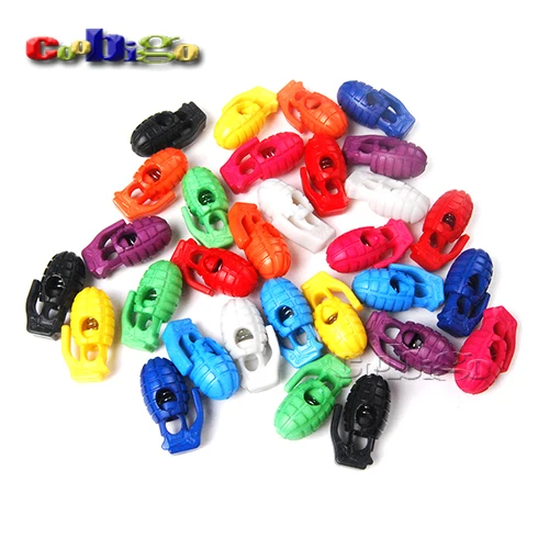 

20pcs Mix Color Plastic Hand Grenade Cord Lock Spring Stopper Rope Clamp Toggle Clip Paracord Boot Shoelace Outdoor Kit#FLS026-B