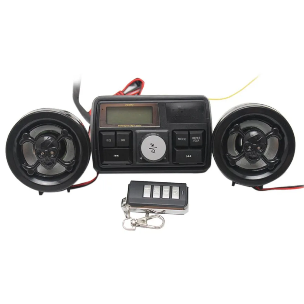 

Motorcycle Bike FM Radio USB TF MP3 Player Waterproof Anti-thief LCD Stereo Speakers Remote Control Audio Sound System