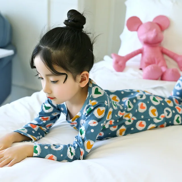 Toddler Girls Pajamas Cotton Sleepwear Set 2 PCS 2018 Spring Fall Little Kids Girls Pajama Set