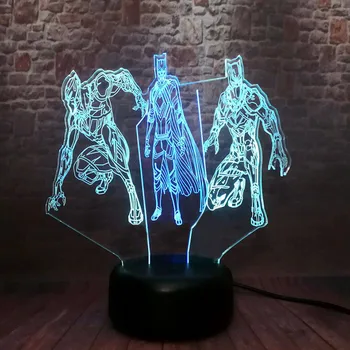 

Avengers Black Panther Figma Model 3D Nightlight LED Mixed Color Light Marvel Panther Figure Toys