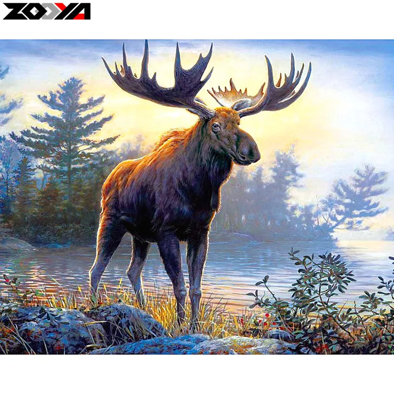 ZOOYA 5D DIY Алмаз вышивка Олень в лесу полный квадратный алмазов картина вышивки