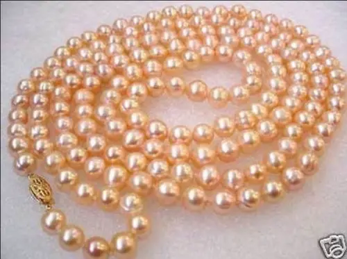 

Hot sale new Style >>>>>50" Charming 8-9mm Freshwater culture pink pearl necklace