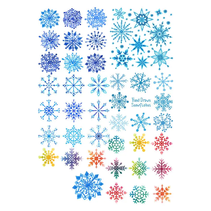 

2 pcs/lot Colorful Snowflake Decoration Mohamm Planner DIY Sticker Pack Post It Notebook Bullet Journal Stickers Scrapbooking