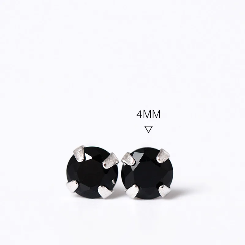 black four claw Cubic Zirconia simple earrings 100% 925 Sterling silver Jewelry fashion Stud earrings for women gift