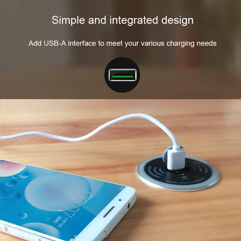 5 Вт Qi Настольный беспроводной зарядный блок водонепроницаемый usb type C встроенный