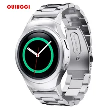 20 мм черный, серебристый цвет ремешок для наручных часов, Нержавеющая сталь ремешок для часов металлический Адаптер для samsung Galaxy Шестерни S2 Смарт-часы