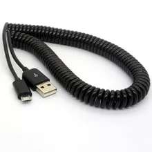 LBSC 2,5 M USB 2,0 A папа к Micro USB B спиральный адаптер USB кабель для зарядки передачи данных разъем USB Кабель зарядного устройства