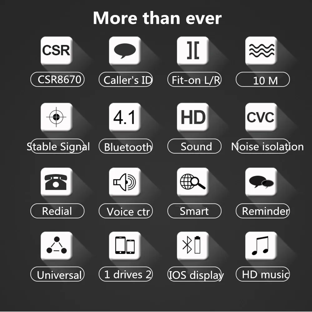 Handsfree business bluetooth headset with mic sweatproof voice control headphone for sports driving  noise cancelling earphone (14)