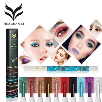 

HUAMIANLI 10 Pcs/Set purple Eye Shadow Pigment Kit Waterproof Shimmer and Matte Huamianli Eyeshadow Pencil Color Cosmetics
