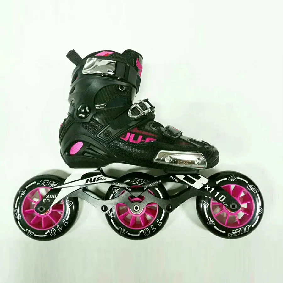 الحرب الذئب 3*110 مللي متر سرعة تزلج شبه solft الكبار الأسطوانة أحذية التزلج حذاء تزلج بعجلات Patines لوول سباق شحن التزلج