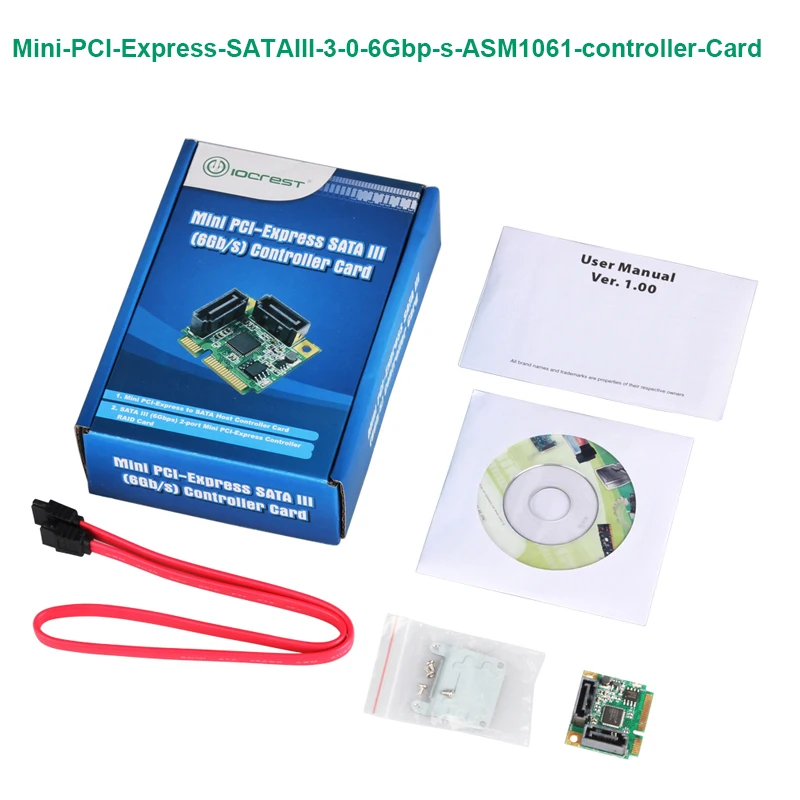 Карта контроллера Mini PCI-Express SATAIII 3,0 6Gbp/s ASM1061