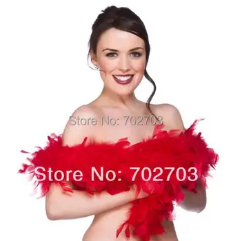 

5pcs/lot Free shipping hen party red Thick Fluffy Turkey Feather Scarves Feather Chandelle Boa