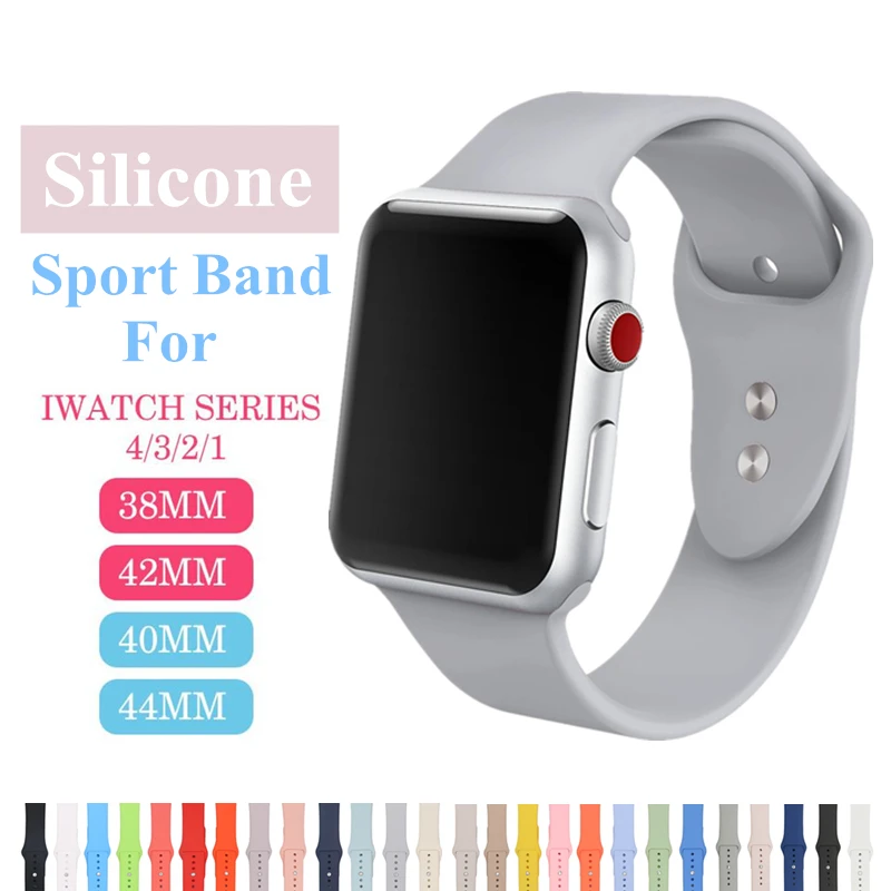 

Silicon Sport Wristwatch Band for Apple Watch Series 4 44mm Wrist Bracelet Strap for IWatch Band 44mm 42mm 40mm 38mm Watchband