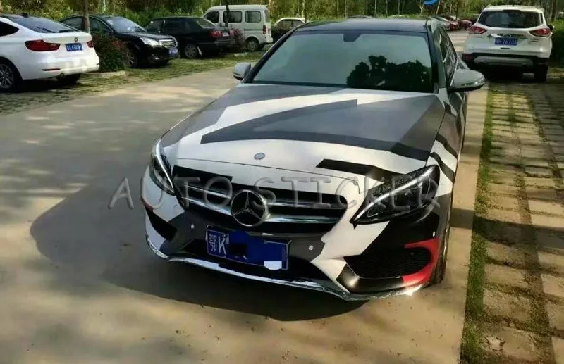 Black white gray Big Camo Vinyl Car Wraps 44