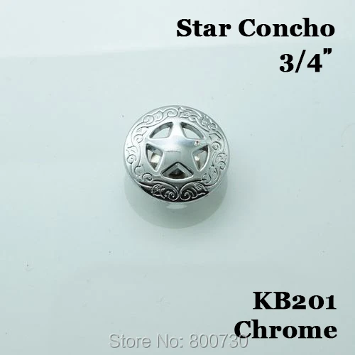 

(KB201) 10pc 3/4'' Western Texas Star Concho Leathercraft Metal Concho