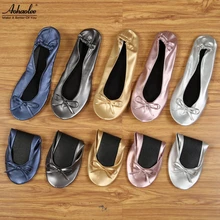 Aohaolee – chaussures de soirée pour femmes, plates, portables, pliables, pour bal de promo, ballerines, à la mode
