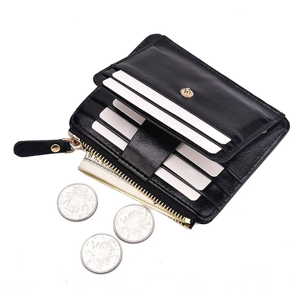 Новая мода Винтаж Для мужчин одноцветное бумажник короткие кошельки многофункциональный кошелек для монет Карманный держатель