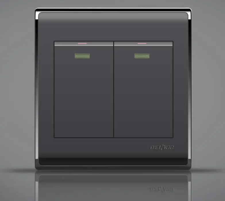

Luxury Home Switch Socket Panel, 86-Type Black Agate, Two Open Single-Control Switch Panel, 16A AC110-250V