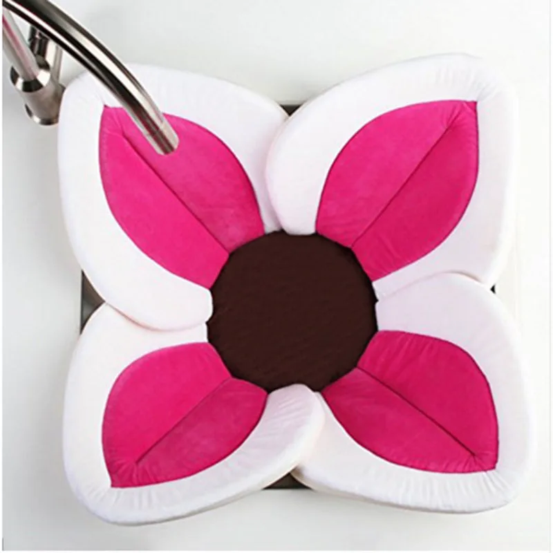 Baby Blooming Flower Bathtub Foldable Appease Bath Tub Infant Newborn Bath Seat Cushion Non-slip Soft Shower Seat Pad Accessory