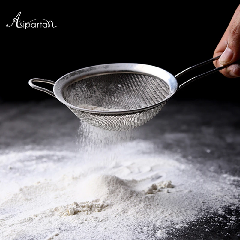 Asipartan Stainless Steel Handle Flour Sieve Flour Sifter Multi model