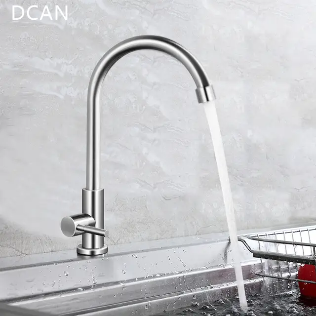 Online Dcan Easy Install Kitchen Faucet Deck Mount Vertical Placeholder Dcan Easy Install Kitchen Faucet Deck Mount Vertical Cold Water Single Handle One Hole 360