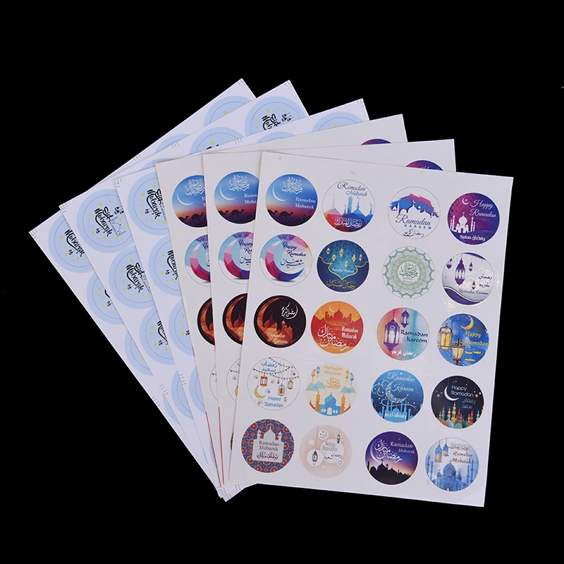 

60pcs/3sheets Eid Mubarak Decoration Paper Sticker Lable Seal Gift Sticker Islamic Muslim Mubarak Decoration Ramadan Supplies
