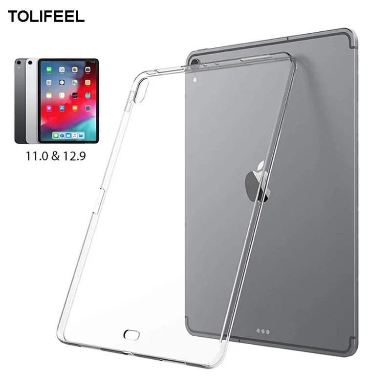 

Transparent Case For Apple iPad Pro 11 & 12.9 2018 Slim Silicon Cover Soft TPU Tablet Computer Case Absorption For iPad Pro 11