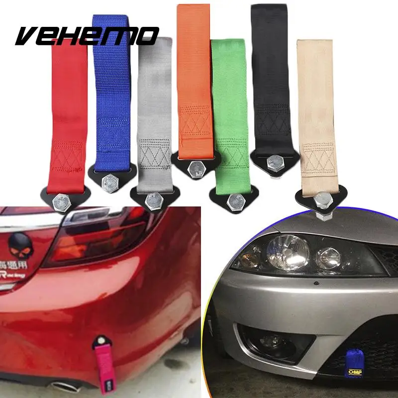 Vehemo Belt Towing Bar Tow Strap with Hook 2 Inches Nylon High Strength