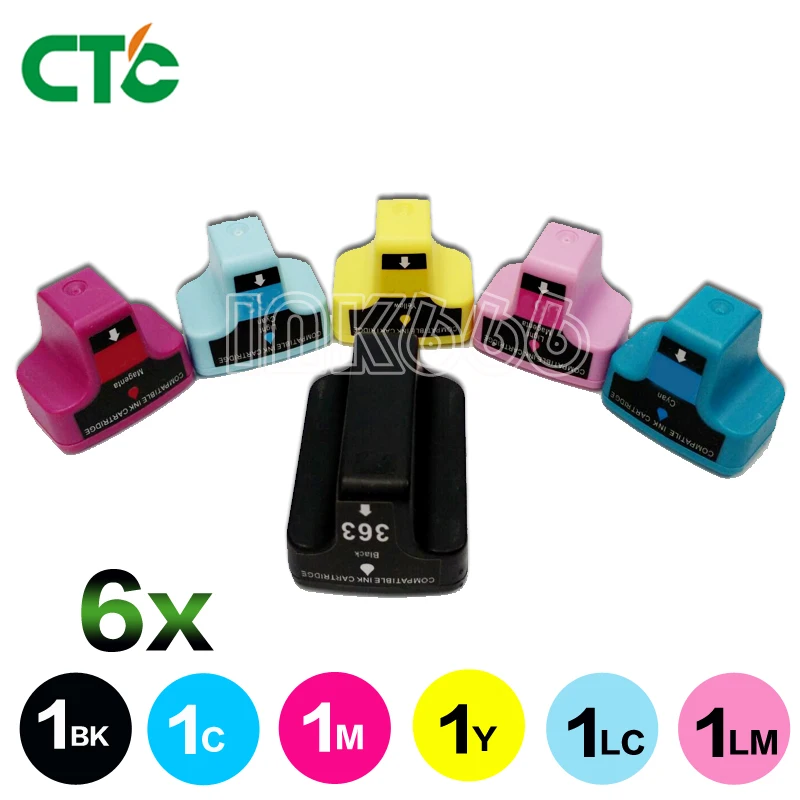 

6X Ink Cartridges Compitalbe for Photosmart Ink cartridge D7250 D7255 D7260 D7263 D7268 D7280 D7363 D7368 D7460 D7463 Printer