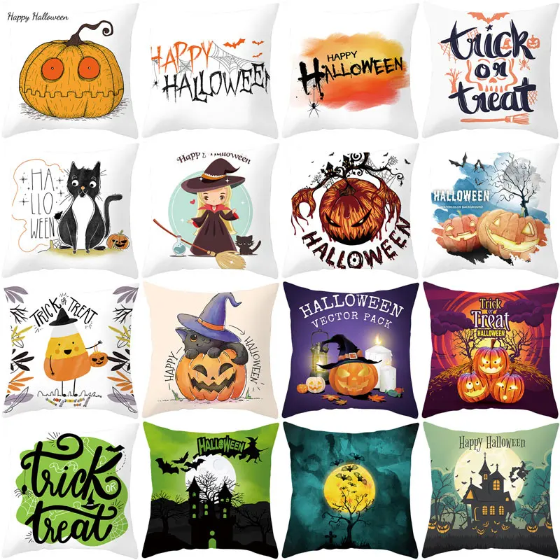 

YWZN Halloween Pumpkin Pillow Case Trick or Treat Creative Decorative Pillowcase Halloween Printing Throw Pillow Case Cover