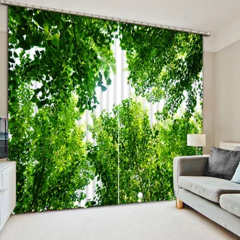 

customize 3d Curtains Woods landscape modern bedroom living room curtains printing blackout curtains