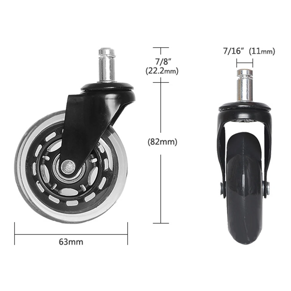 Office Chair Caster Wheels 2.5 inch Swivel Plate PU Caster Wheels Replacement Part for Furniture Home Hardware with Lock Brake Office Chair Caster Wheels 2.5 inch Swivel Plate PU Caster Wheels Replacement Part for Furniture Home Hardware with Lock Brake