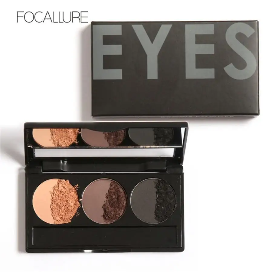 

FOCALLURE 2019 3 Color Eye Shadow Eyebrow Powder Make up Palette Women Beauty Waterproof Eyeshadow Cosmetics Gift Dropshipping