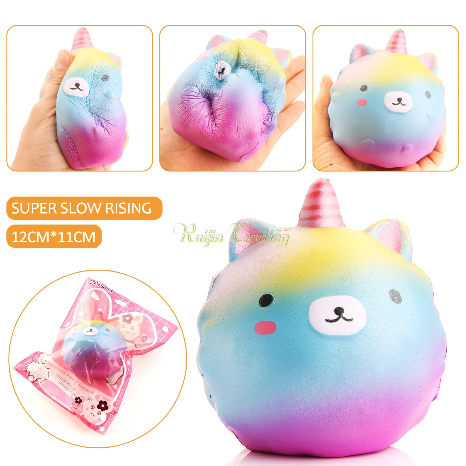 12cm Jumbo Kawaii Unicorns Cute Rainbow Bear/Panda Squishy