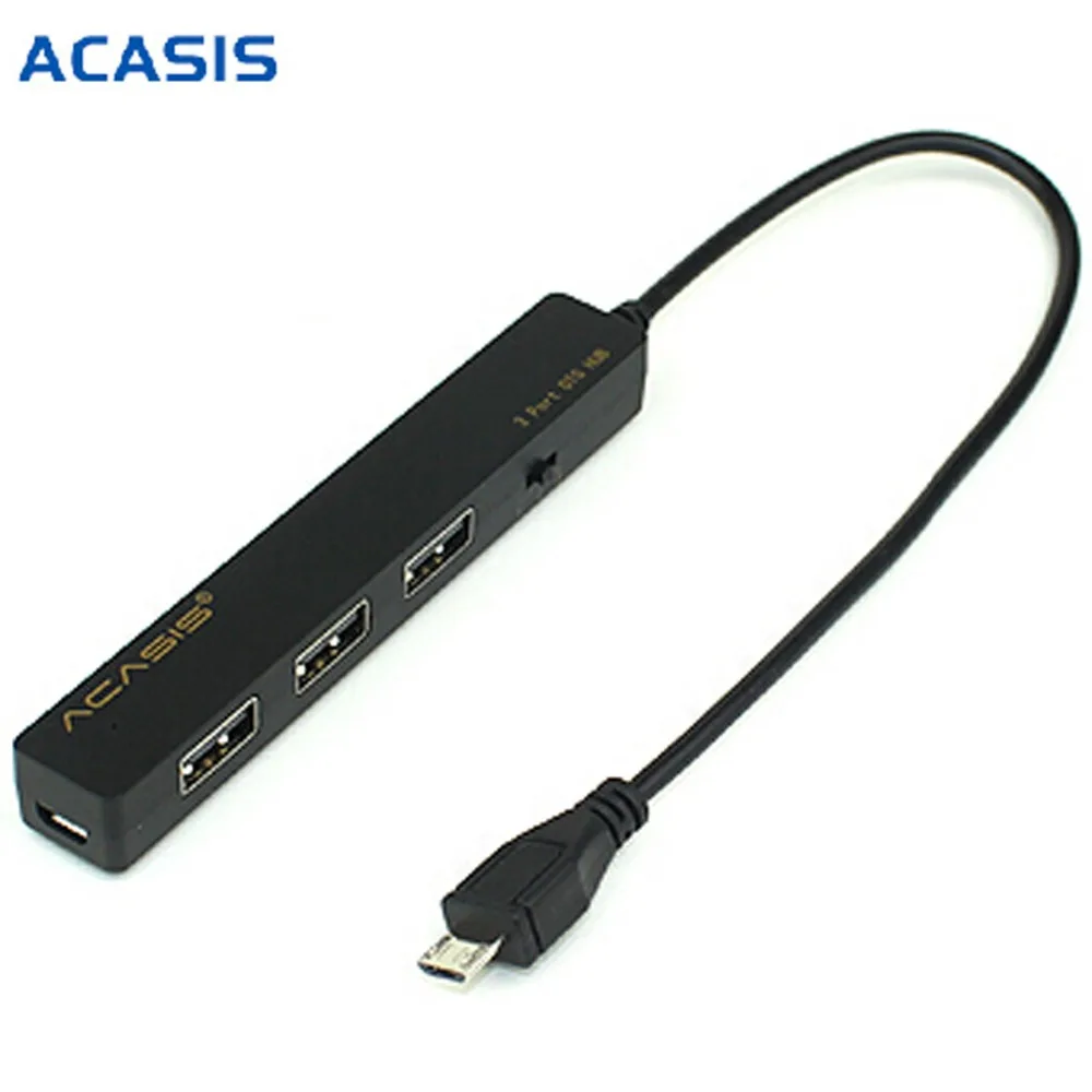  High Speed Acasis OTG USB 2.0 Hub Plug And Play 3 Port USB Adapter Splitter H027 Computer Peripherals For iPhone Android Tablet 