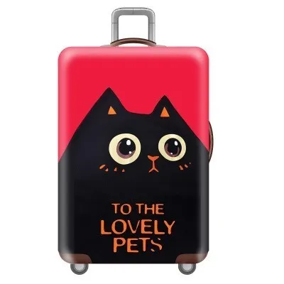 Квадратный дорожный багажный чехол, защитные аксессуары, дорожный Багаж, пылезащитный чехол для 18-30 дюймов, сумка для костюма, чехол, чехол на колесиках - Цвет: Cute pet cat