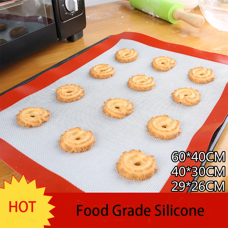 Food Grade Mcaron Silicone Bake Pad High Temperature Glass Fiber Silicone Baking Pan Roll Mat