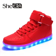 2016 männer leuchtet führte leuchtende schuhe high top glowing casual schuhe mit neue simulation sohle gebühr für männer erwachsene neon korb
