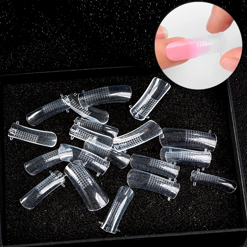 

Rosalind 20/50/100PCS Quick Building Mold Tips Nail Dual Forms Finger Extension Nail Art UV Builder Poly Nail Gel Tool