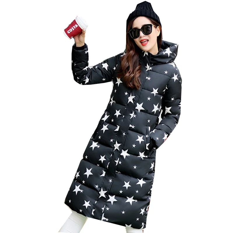 2016 Womens Winter Down Jackets And Coats Women Warm Down Cotton Padded Parka Long Hooded Winter Outerwear Female Manteau Femme Coats