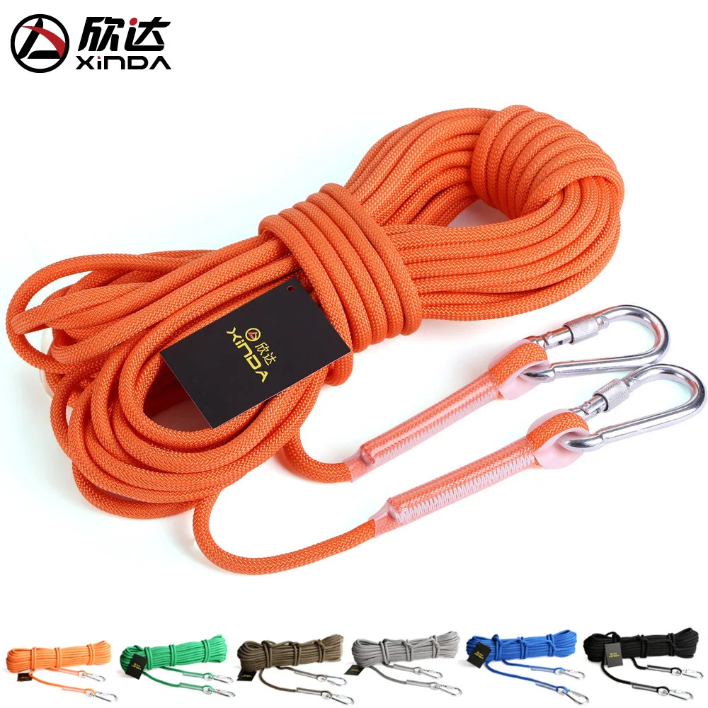 /-/ DDSS safety rope Climbing Rope Outdoor Climbing Mountaineering Equipment Descending Downhill Static Rope fire Safety Escape Rope Lifeline Diameter: 10/12/14 / 16mm Length: 10/20/30/50 / 100m