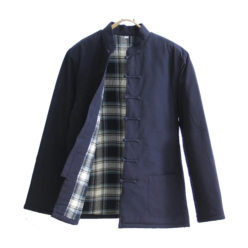 

Plus Size 4XL Cotton Men Wadded Jacket Traditional Chinese Male Kung Fu Tai Chi Coat Winter Thick Warm Outwear With Line