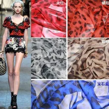 Ограниченное предложение, новое лоскутное хлопчатобумажная ткань, тюлевые рулоны,, шелковое шифоновое леопардовое Платье с принтом, 5 цветов, ткань для платья