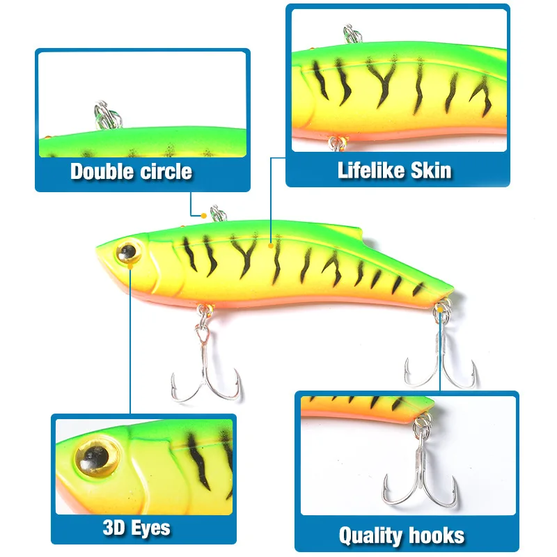 1 шт., 28 г, Тонущая приманка VIB для рыбалки, искусственная приманка, вибрирующий воблер, зимний лед, полный плавательный слой, 9 см, приманки, жесткие приманки, бас