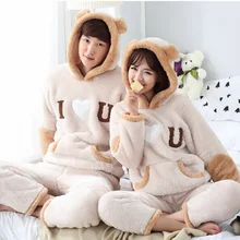 Пижама для влюбленных женщин и мужчин, Топы+ штаны, теплый домашний комплект одежды