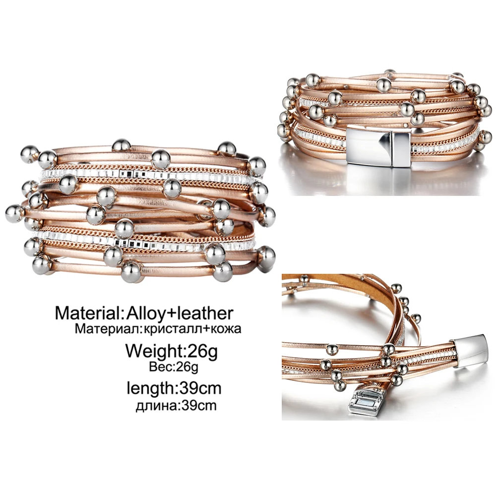 17KM-Design-Fashion-Bead-Multiple-Layers-Charm-Bracelet-For-Women-Men-Leather-Bracelets-Bangle-New-Femme (4)