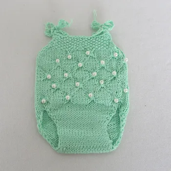 

Vintage Infant Baby Pearl Romper Newborn Photography Props Knitted Baby Overalls Newborn Shower Gift Crochet Romper for Boys