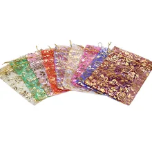 Sachets en Organza de couleurs mélangées, 50 pièces, sachets de Bonbons pour Mini bijoux, dragées de Mariage et cadeaux, Sachet d'emballage de Bonbons