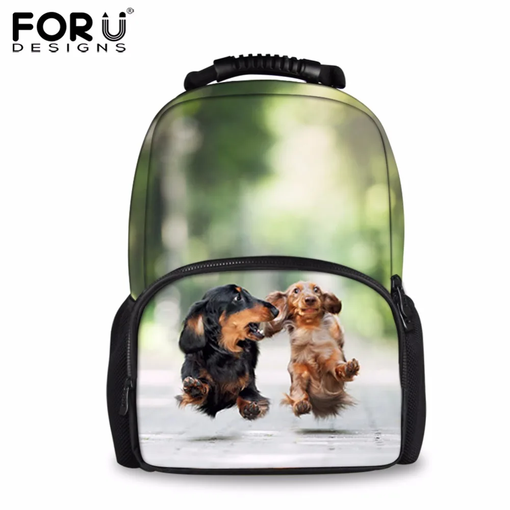 FORUDESIGNS Cute 3D Dachshund Dog Casual Shoulder Backpack For Women