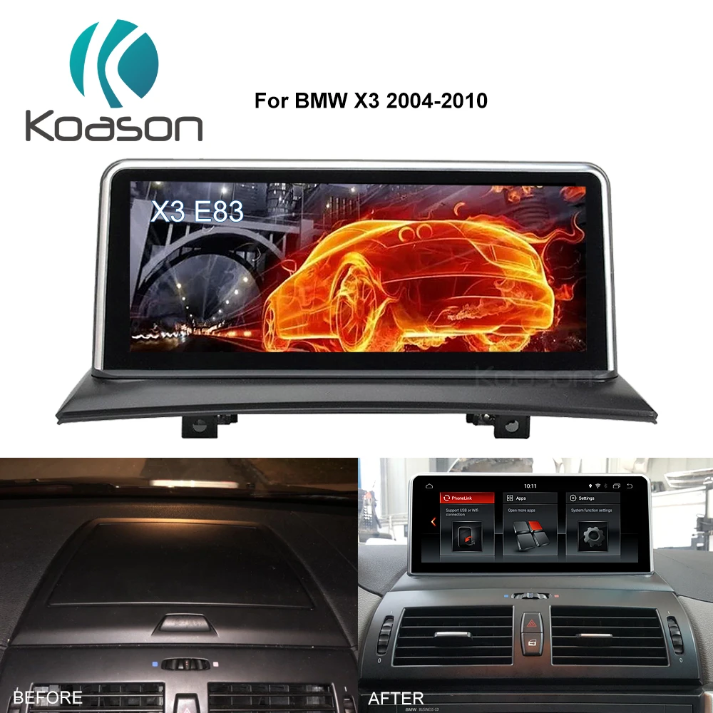 Koason Android 8 1 10 25 дюймов IPS LCD GPS навигация для BMW X3 E83 (2004 2010) с idrive автомобильный Видео